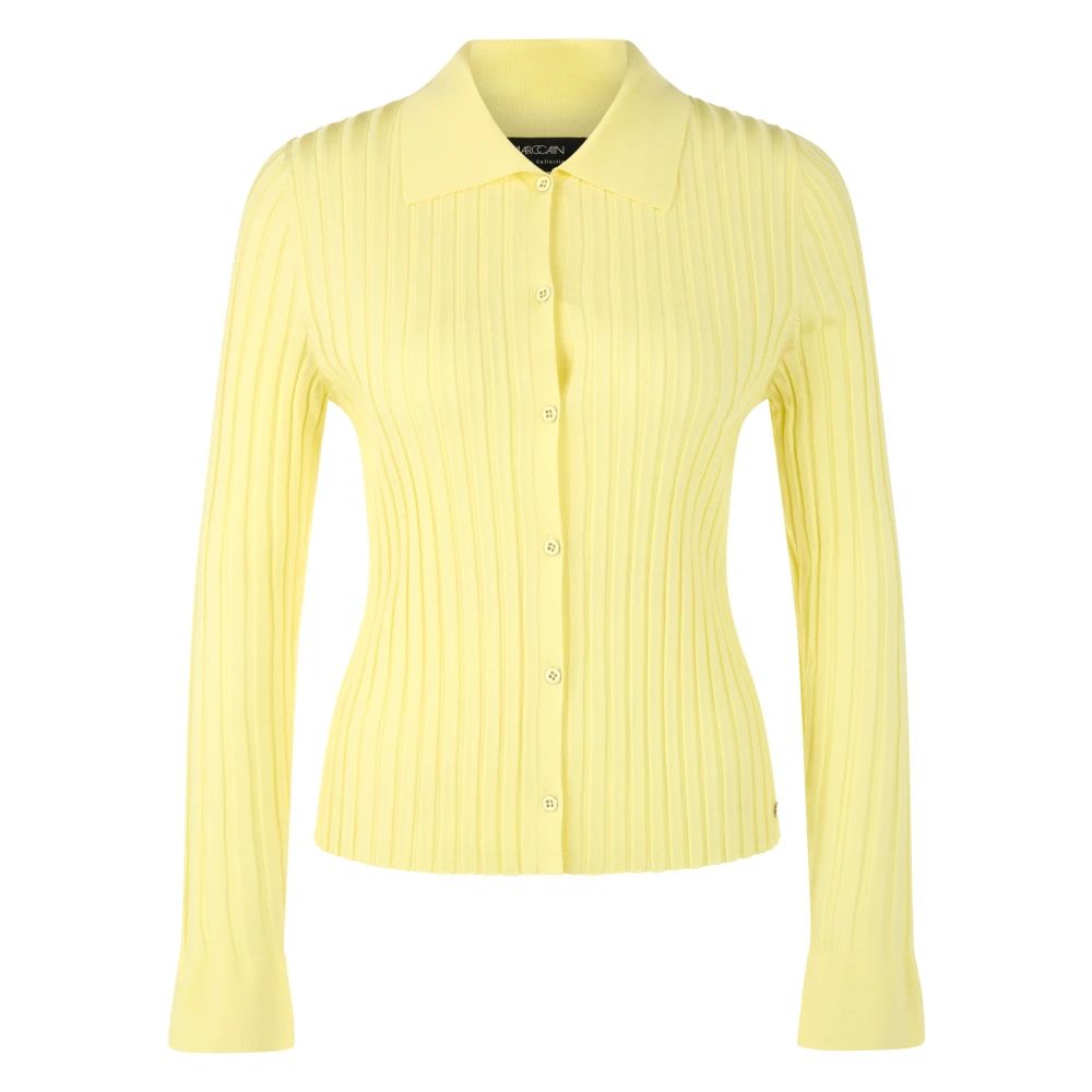 Marc Cain Women's Yellow Ripp-Cardigan Aus Viskosestretch - Cardigans - L - Knitwear