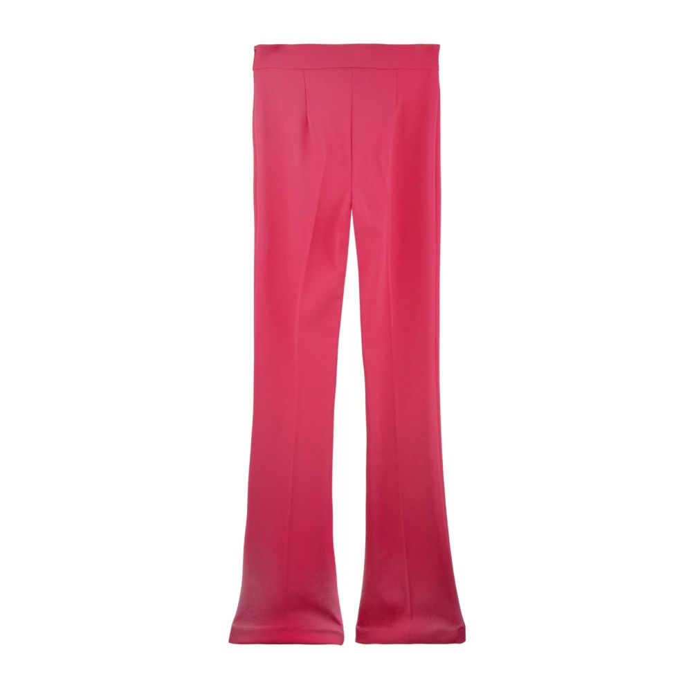 Elisabetta Franchi Hoge Taille Uitlopende Ritsbroek Pink Dames
