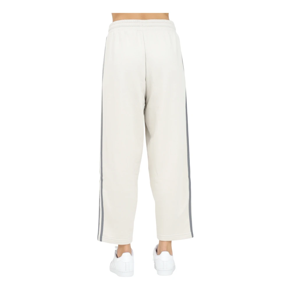 Adidas Essentials 3-Stripes Open Hem Fleece Broek Beige Dames