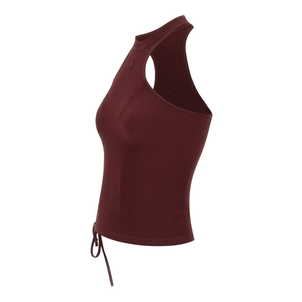 Andrea Adamo Bordeaux Rib Jersey Top Red Dames
