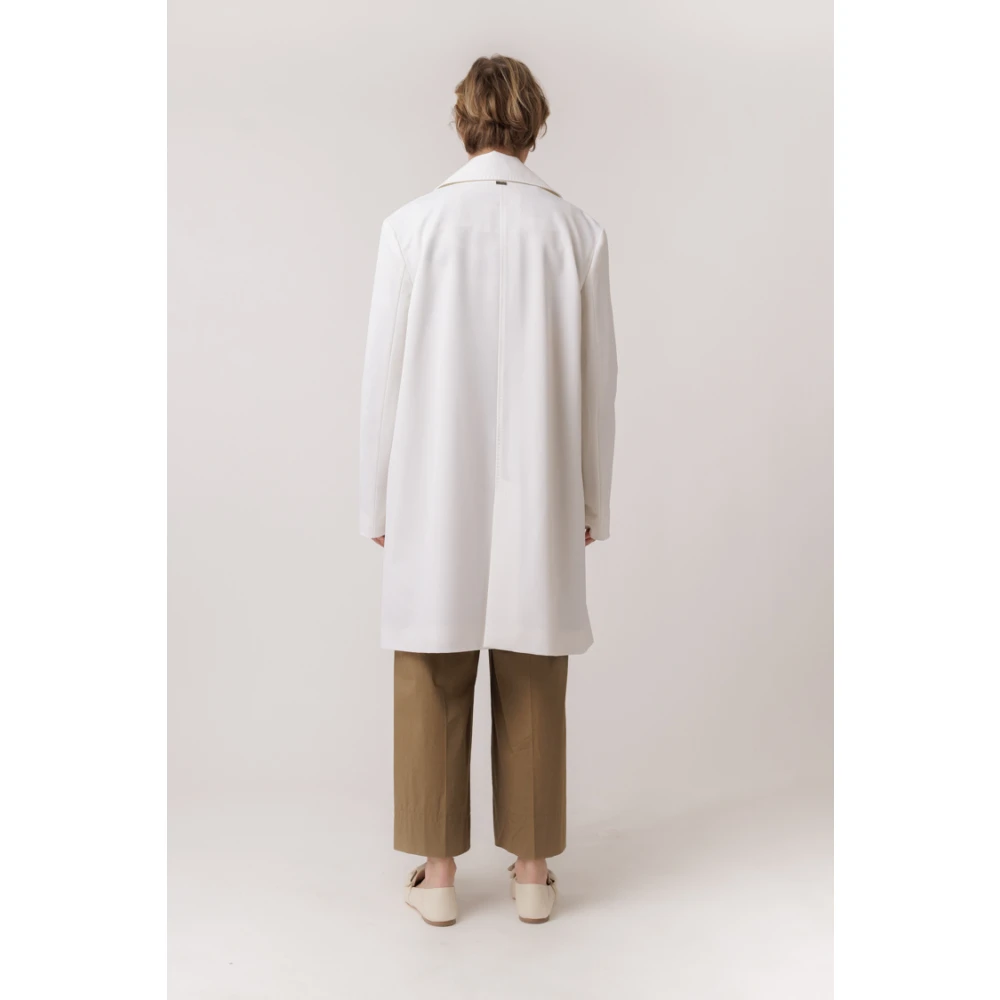 Cinzia Rocca Witte Jas met Grote Kraag White Dames
