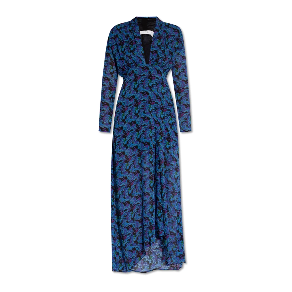 IRO Nollie jurk met bloemenmotief Blue Dames