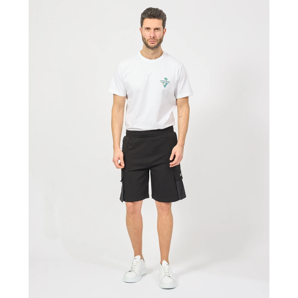 Guess Zwarte Bermuda met zijzakken en elastische taille Black Heren