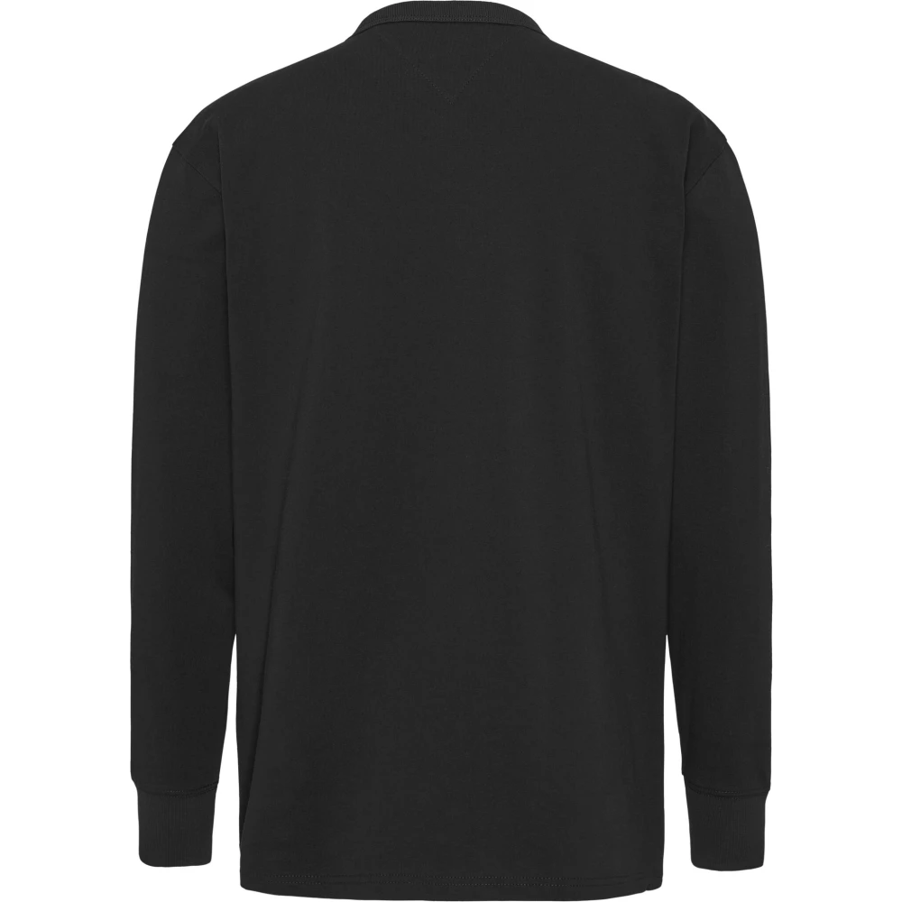 Tommy Jeans Klassieke pasvorm longsleeve T-shirt met badge Black Heren