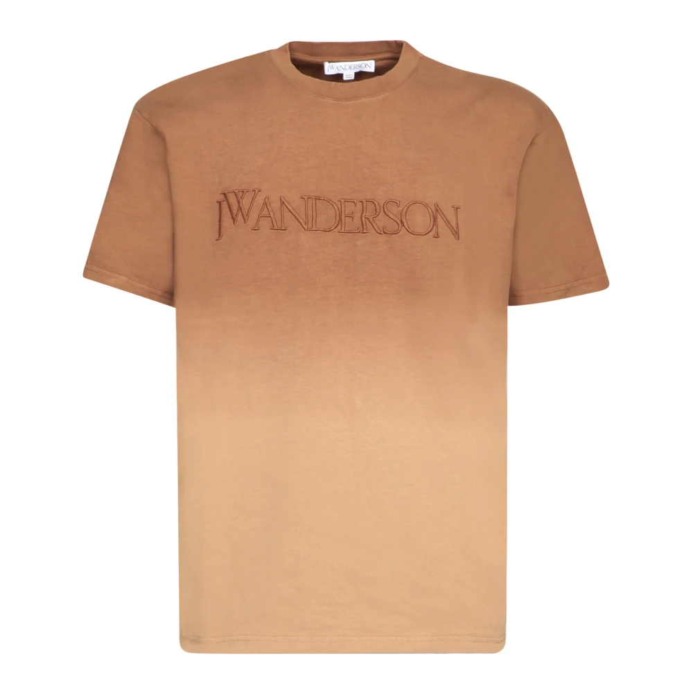 JW Anderson Bruine reliëflogo T-shirt Brown Heren