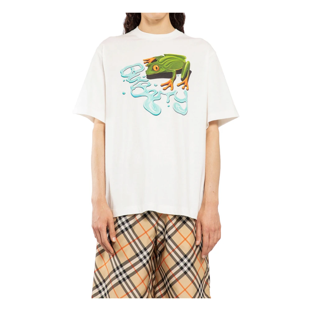 Burberry Kikker Grafisch Katoenen Jersey T-shirt White Heren