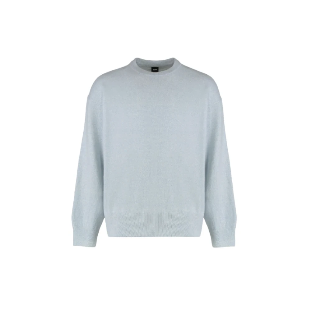 Hugo Men's Blue Round-Neck Knitwear, L, C-Hercole