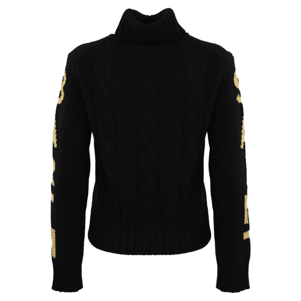MC2 Saint Barth Zwarte coltrui met gevlochten design Black Dames