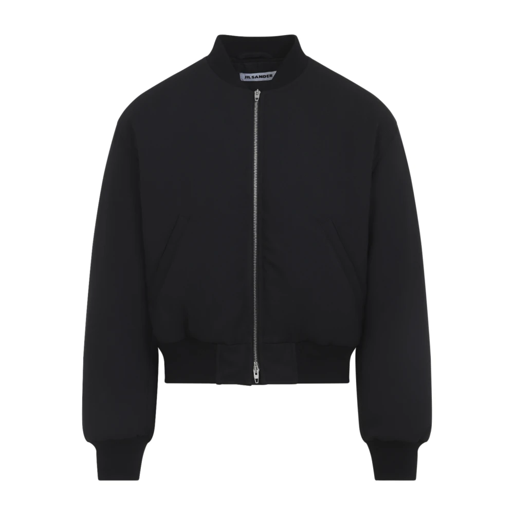 Jil Sander Men's Black Cropped Bomber Jacket - Bomber Jackets - Xl - Jackets