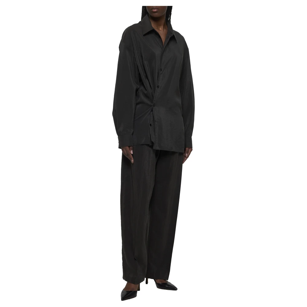 Lemaire Relaxte Ceintuur Broek Black Heren