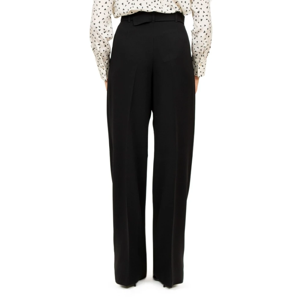Max Mara Studio Zwarte Vloeibare Cady Broek Black Dames