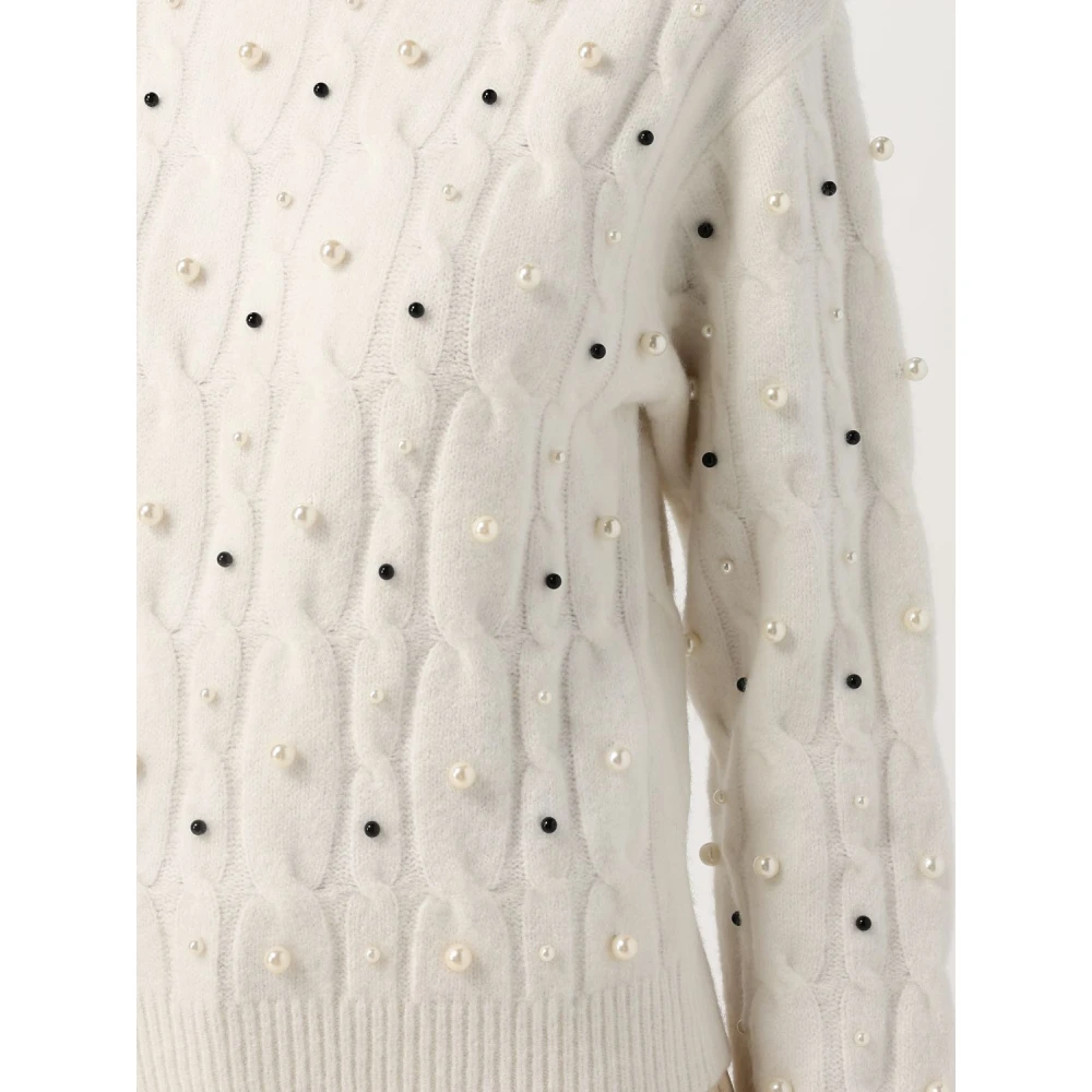 Twinset Gebreide top met parels White Dames