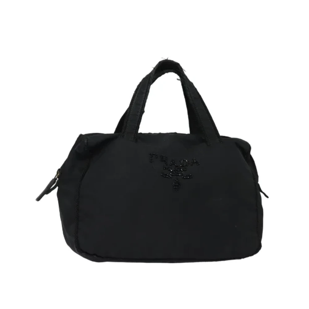 Prada Vintage Pre-owned Nylon handbags Black Dames