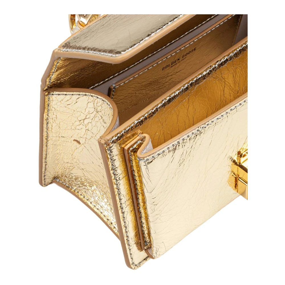 Golden Goose Leren Tas met Gouden Gesp Yellow Dames