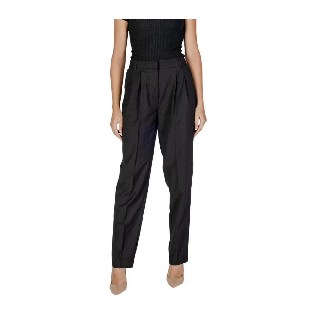 Vila Elastaanmix Dames Herfstbroek Black Dames