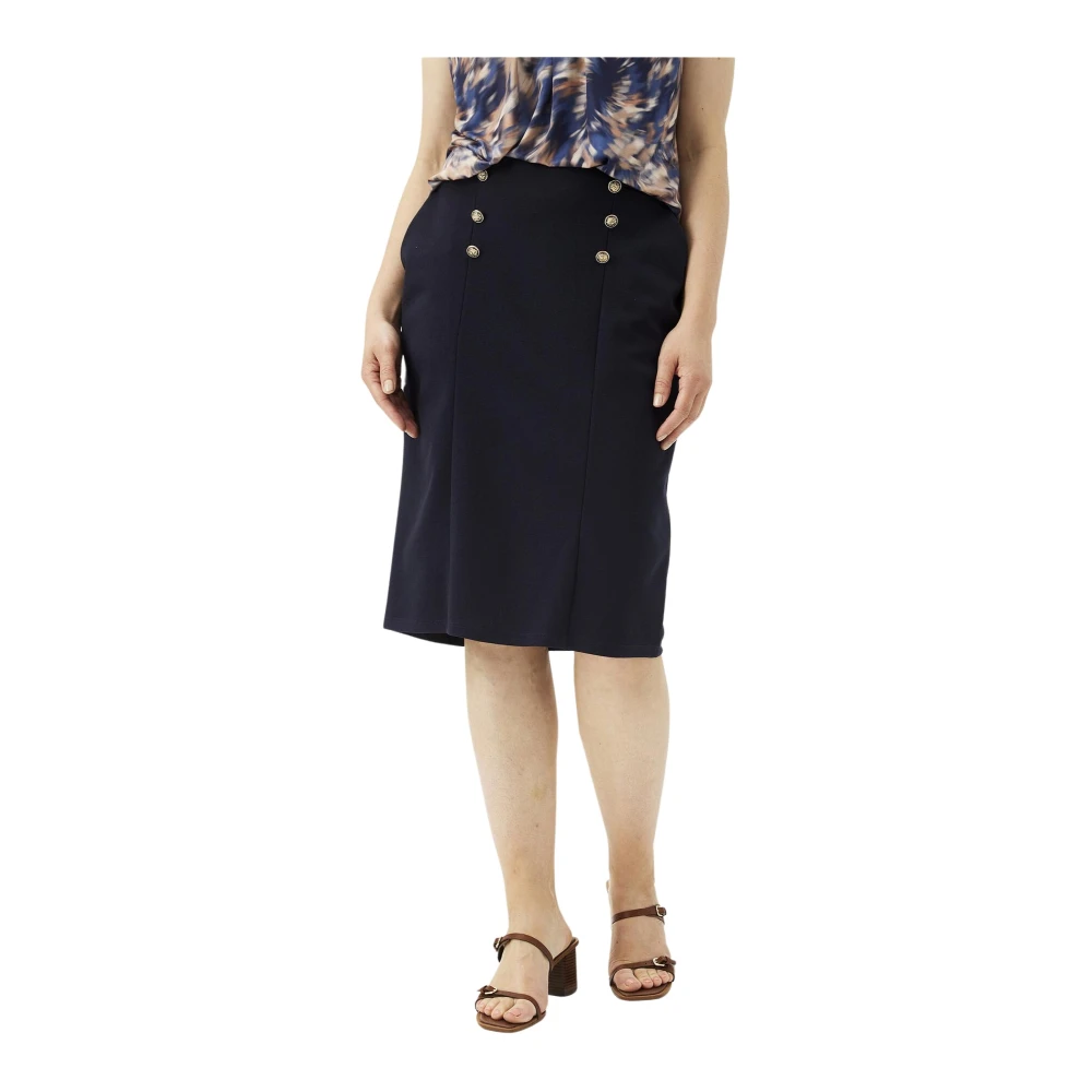 IN Front Klassieke Pont Rok Navy Blue Dames