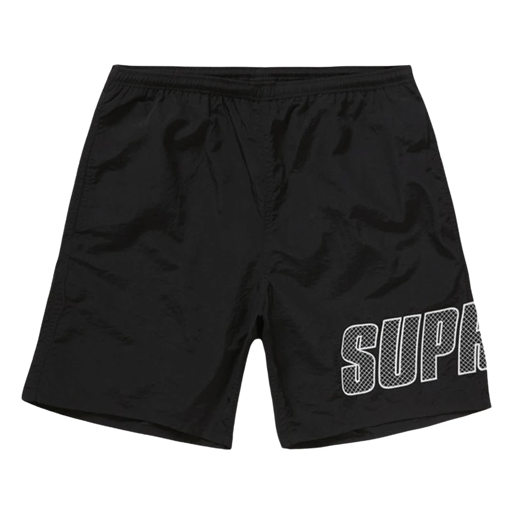 Supreme Zwarte Logo Zwemshorts Beperkte Oplage Black Heren