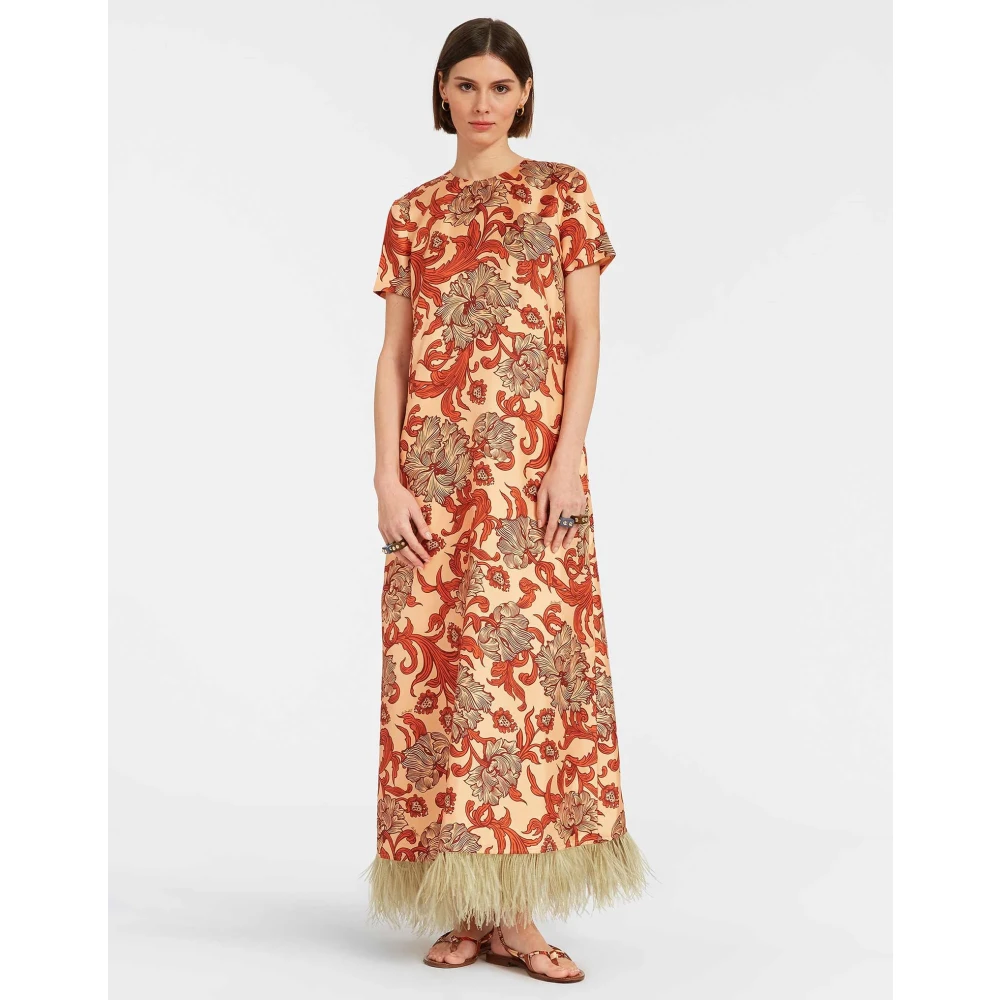 La DoubleJ Disco-geïnspireerde Roy Jurk met Zijden Sarga Multicolor Dames