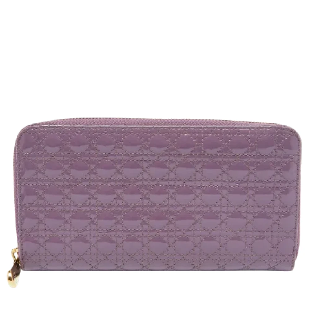 Dior Vintage Pre-owned Leather wallets Purple Dames