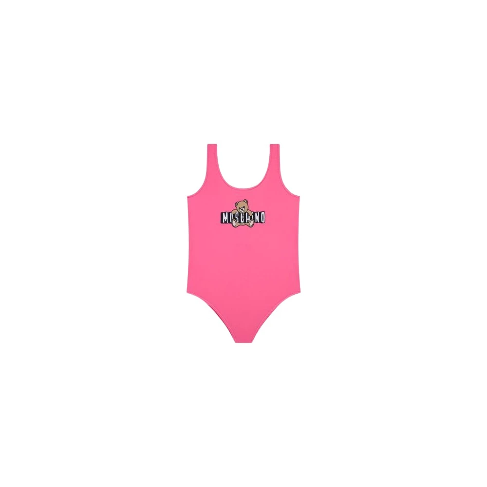 Moschino Pink Kids Swimsuits, Female, 5 Y, Teddy Bear Lycra One-Piece Swimsuit