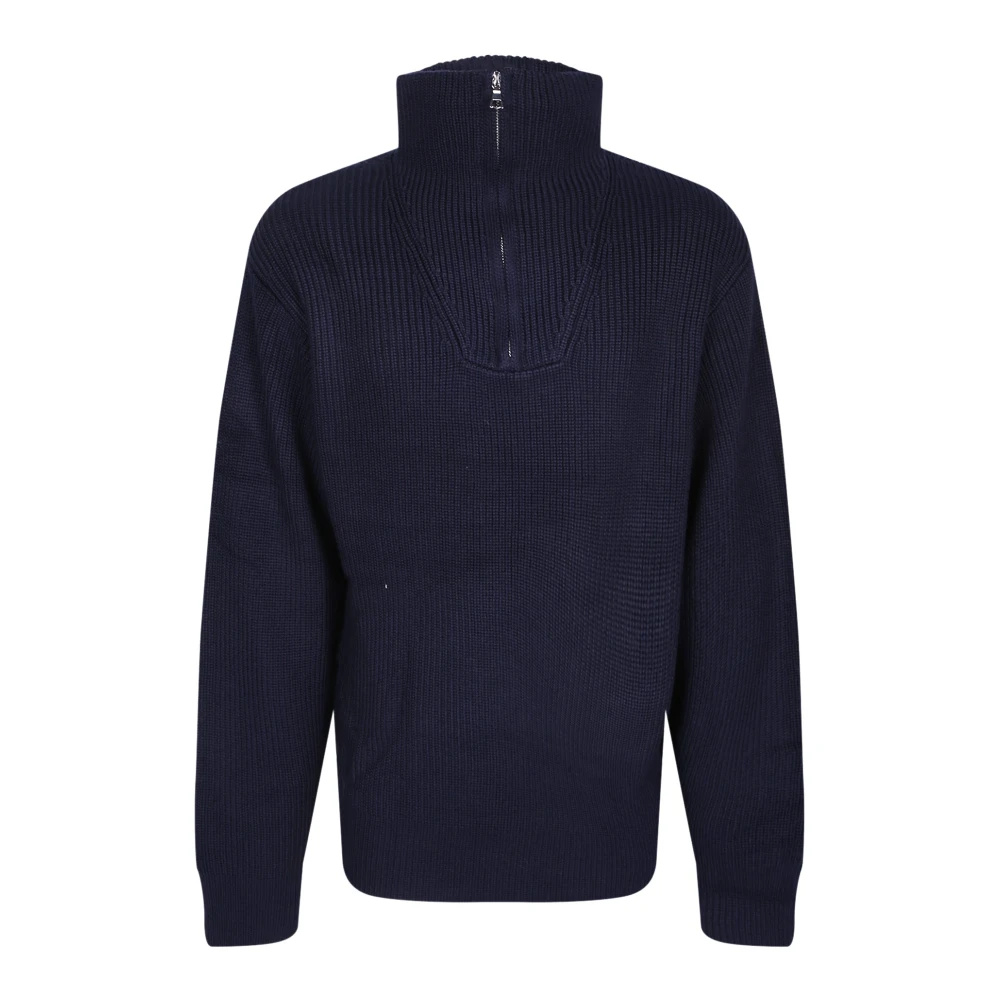 Officine Générale Blue Tarek Jumper - Male - Turtlenecks - Xl - Knitwear