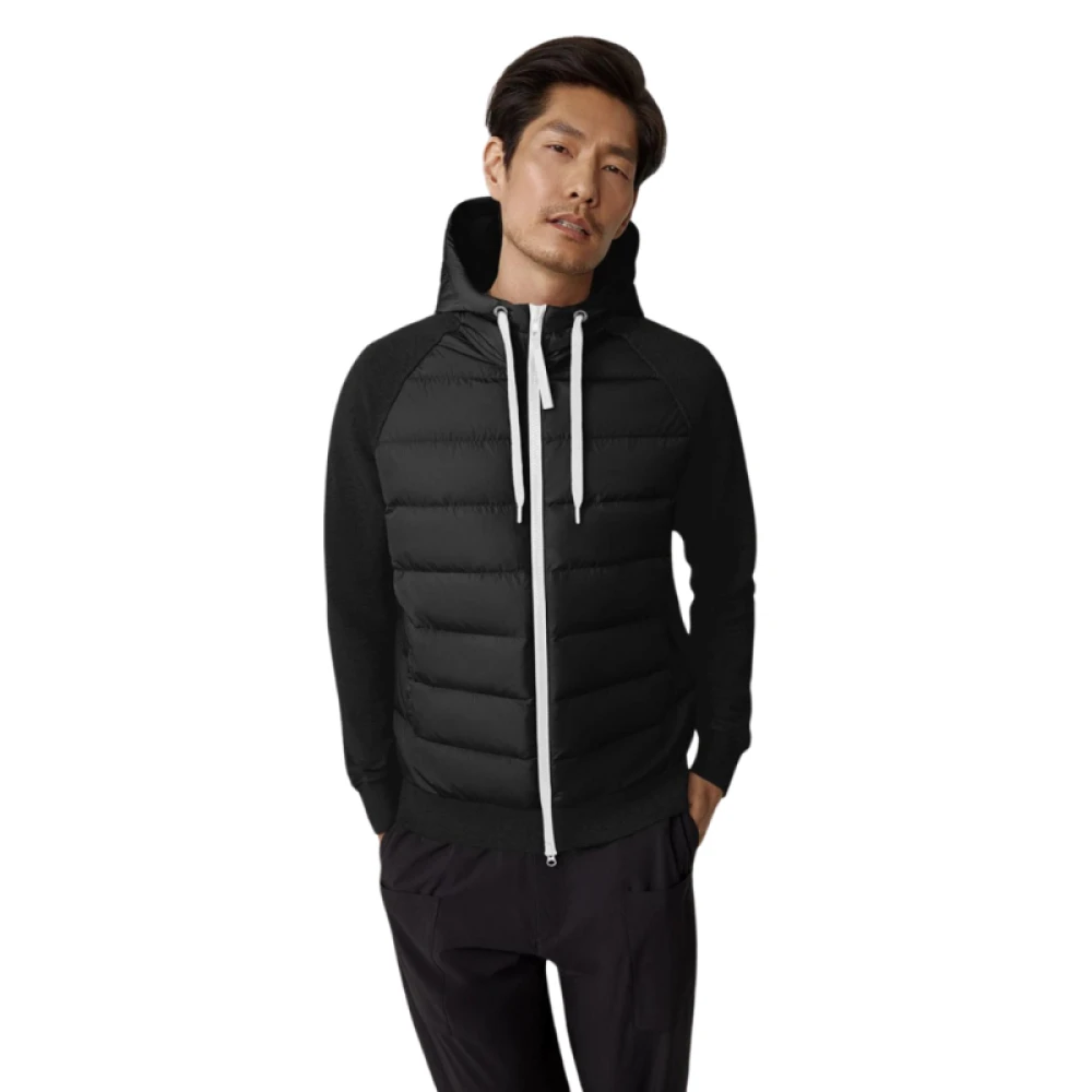 Canada Goose Zwarte HyBridge Huron Hoodie met rits Black Heren