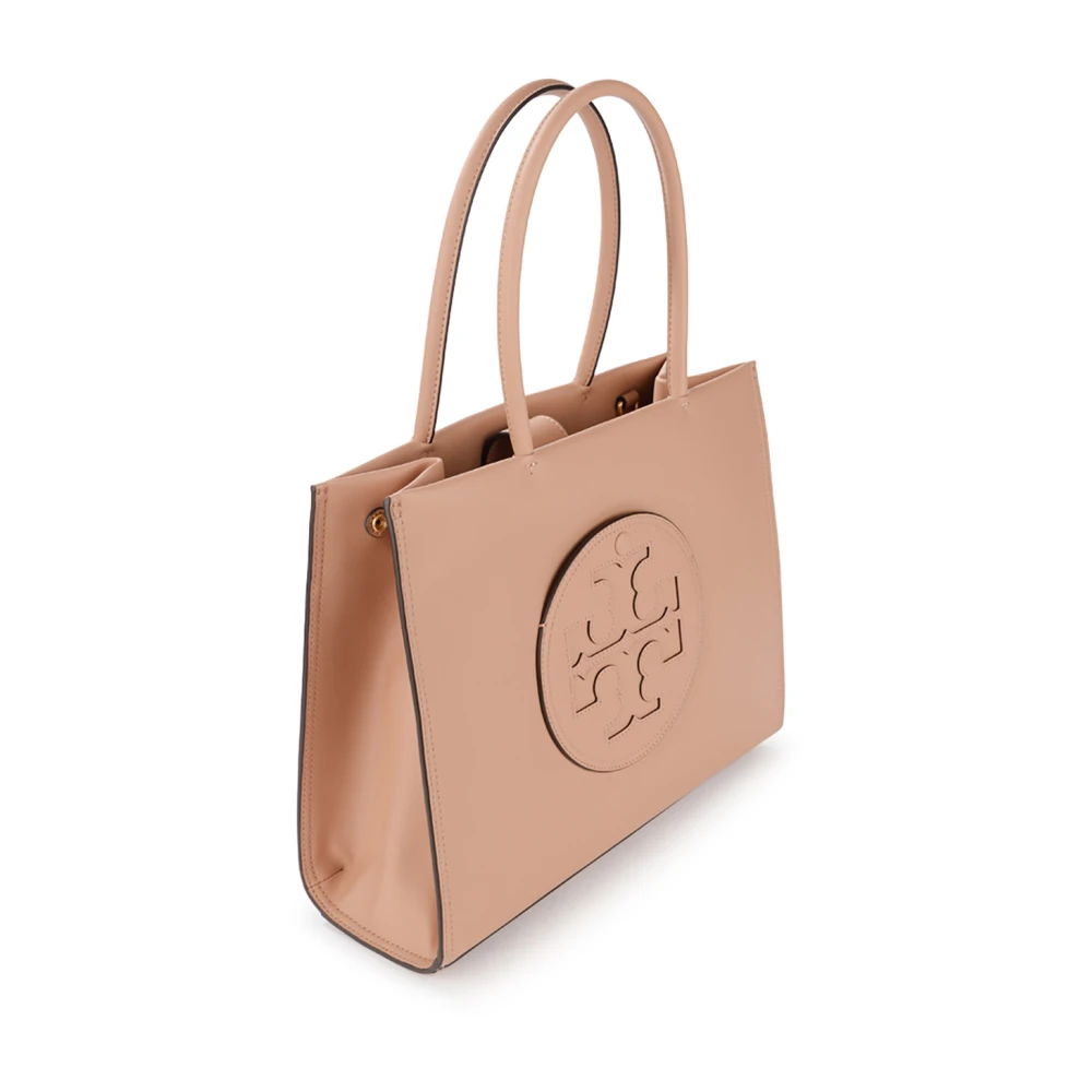 TORY BURCH Ella Small Vegan Leren Tote Beige Dames