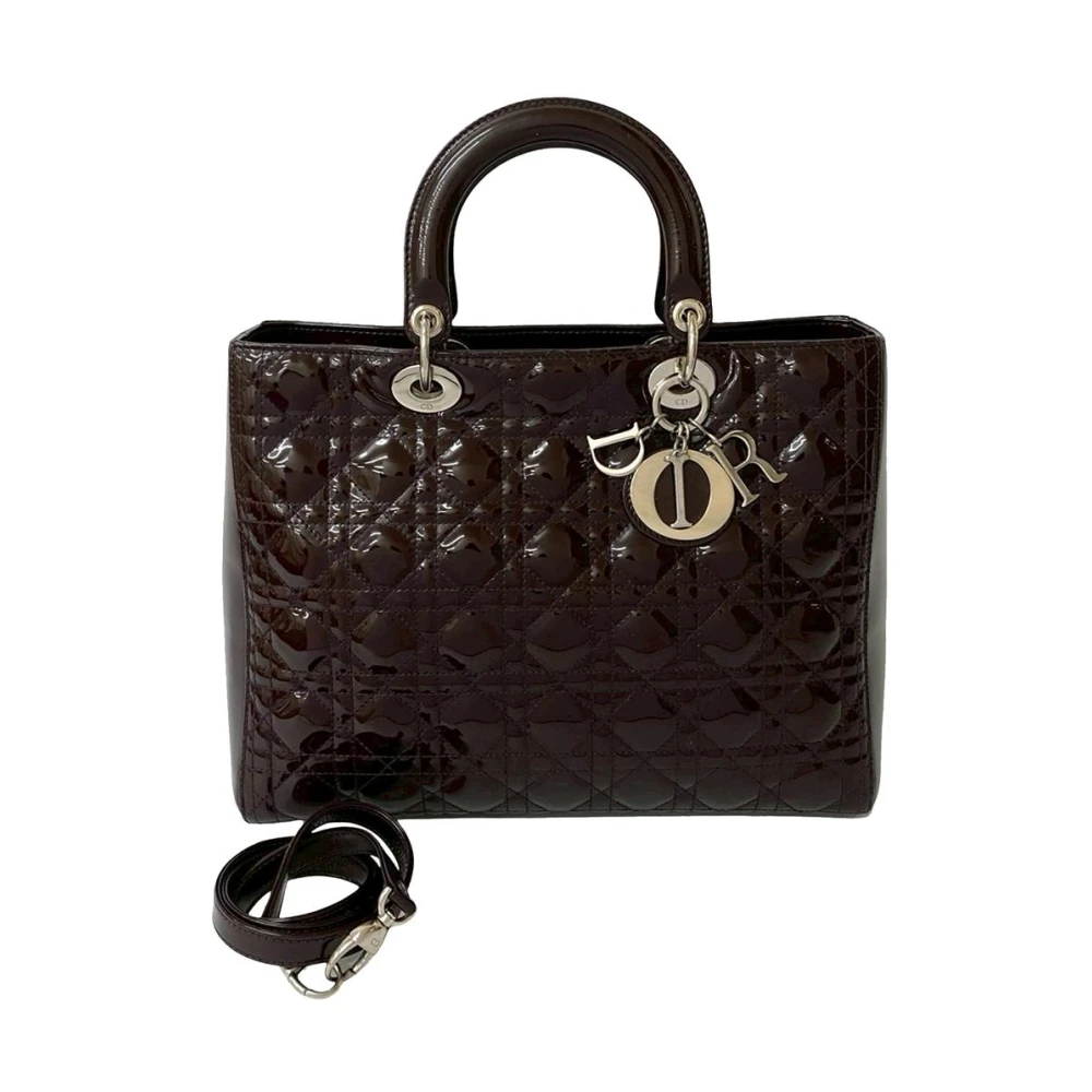 Dior Vintage Women's Brown Pre-Owned Quilted Top Handle Bag