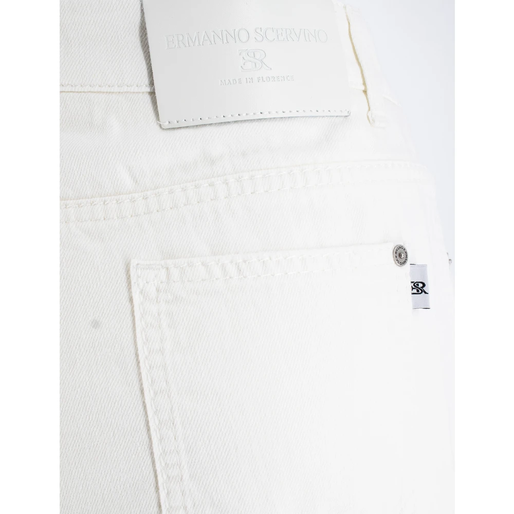 Ermanno Scervino Wide-Leg High Waist Denim Jeans White Dames