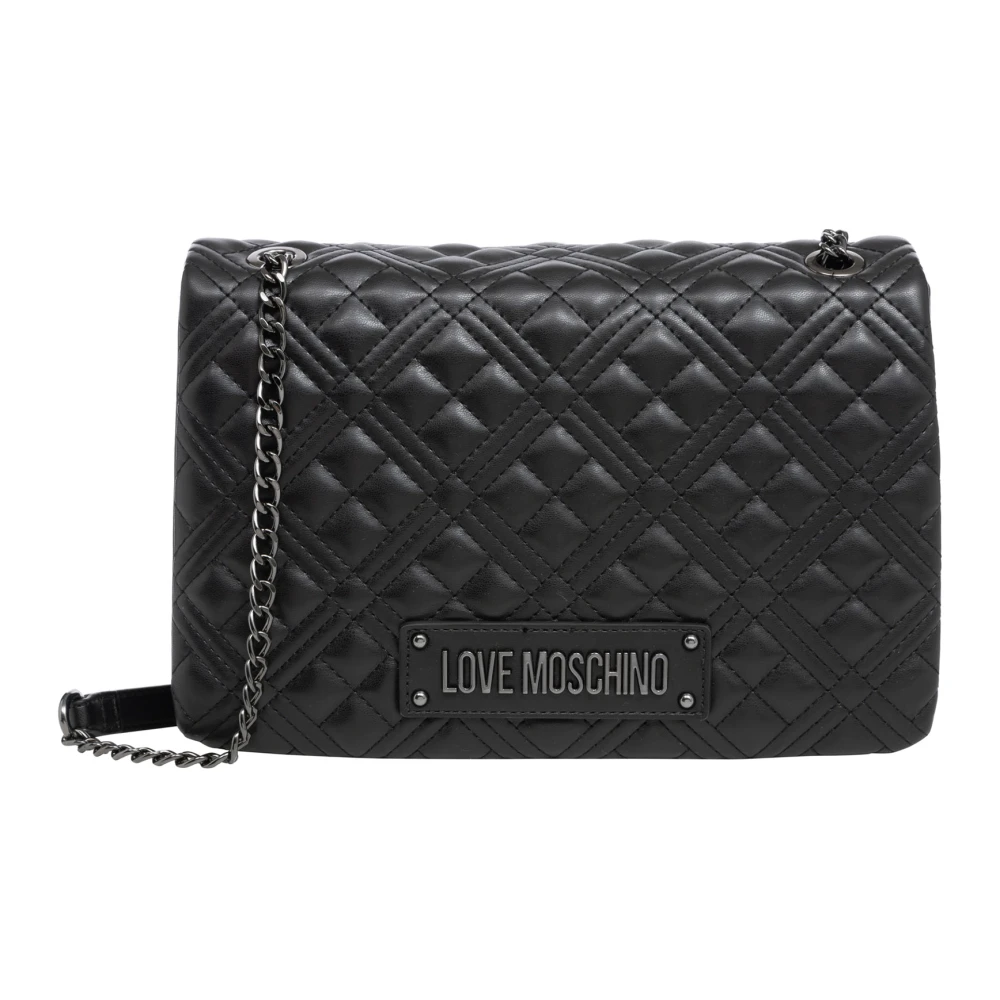Love Moschino Schoudertas met Logo en Magneetsluiting Black Dames