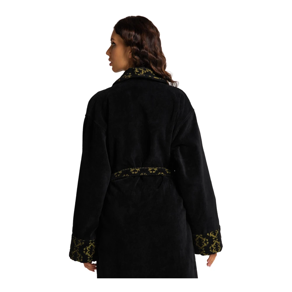carlo colucci Gouden Velours Jacquard Badjas Black Dames