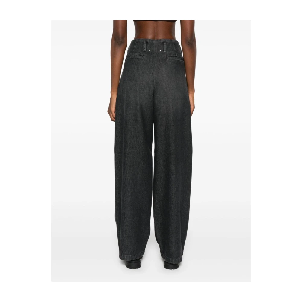 Golden Goose Zwarte Wijde Pijp Jeans Aw24 Black Dames