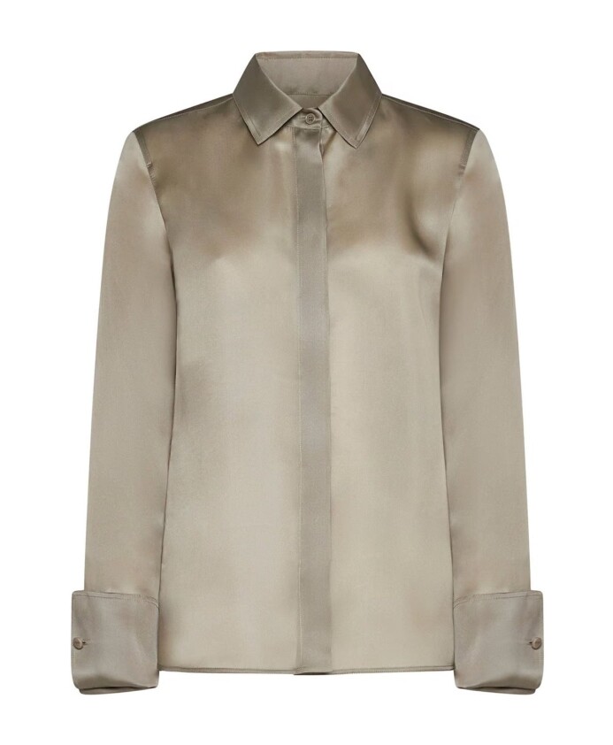 chemise-en-soie-kaki-vert-style-elegant