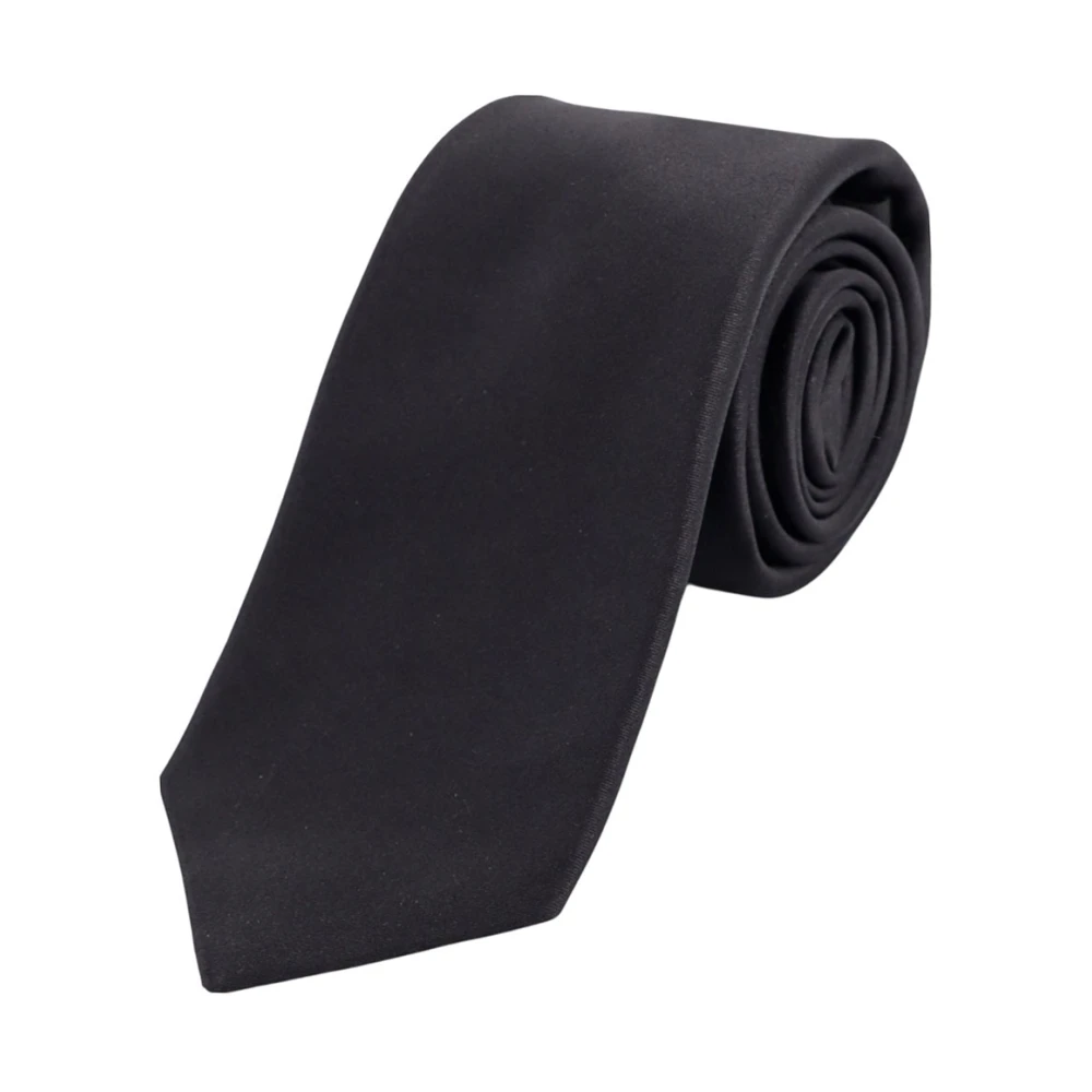 Kiton Zijden stropdas met zijden lus Black Heren