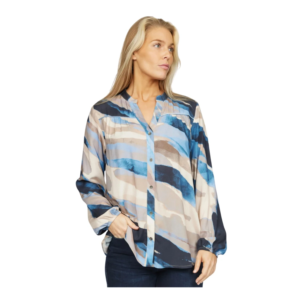 2-Biz Zachte en stijlvolle blouse met abstracte print Multicolor Dames