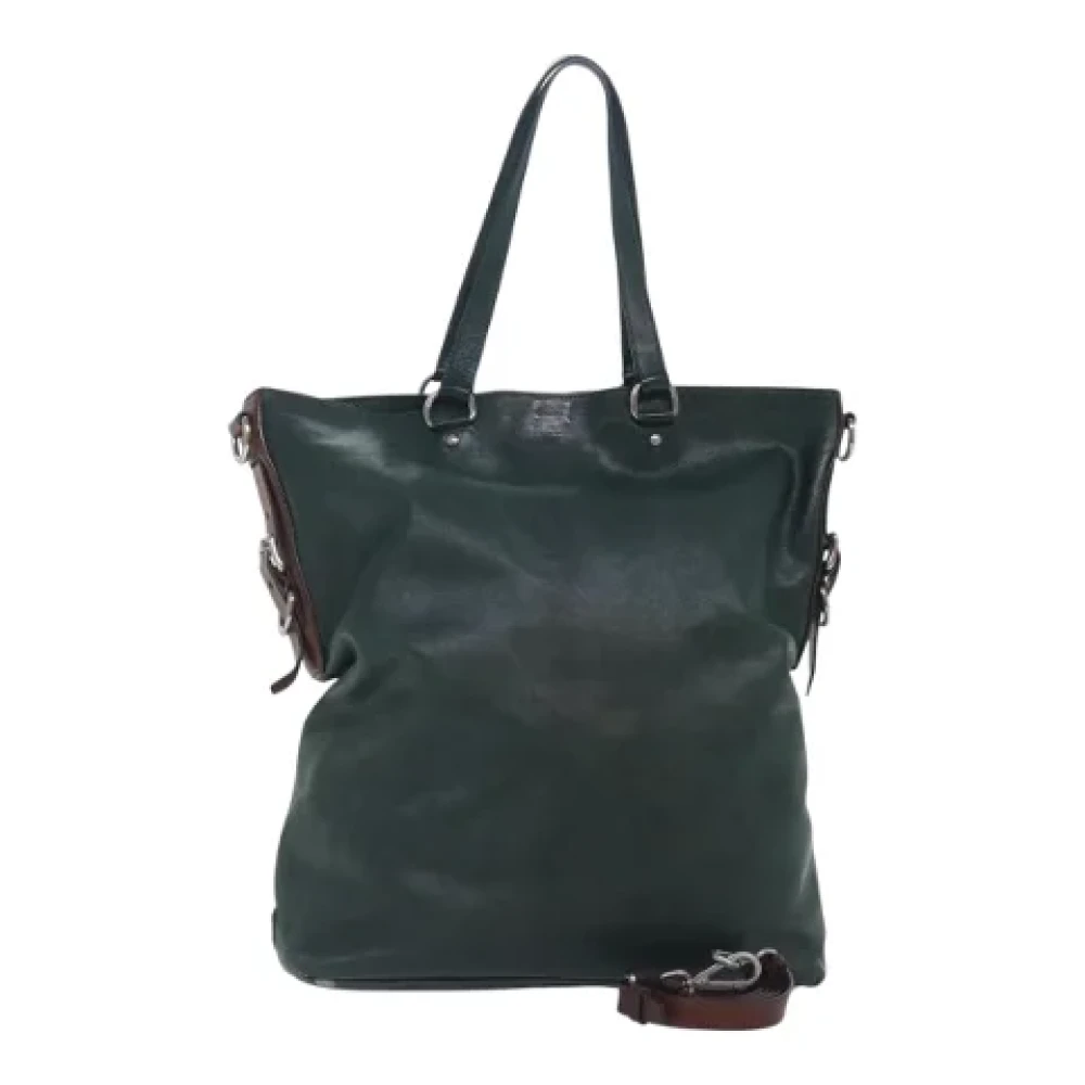 Prada Vintage Pre-owned Leather prada-bags Green Dames