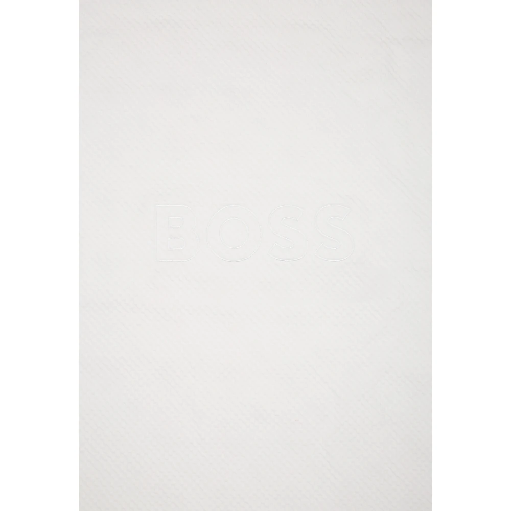 Hugo Boss Panda Logo Katoenen Deken White Unisex