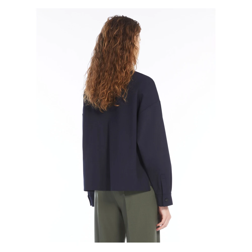 Max Mara Weekend Blauwe Gehaakte Jacks voor Weekendjes Weg Blue Dames