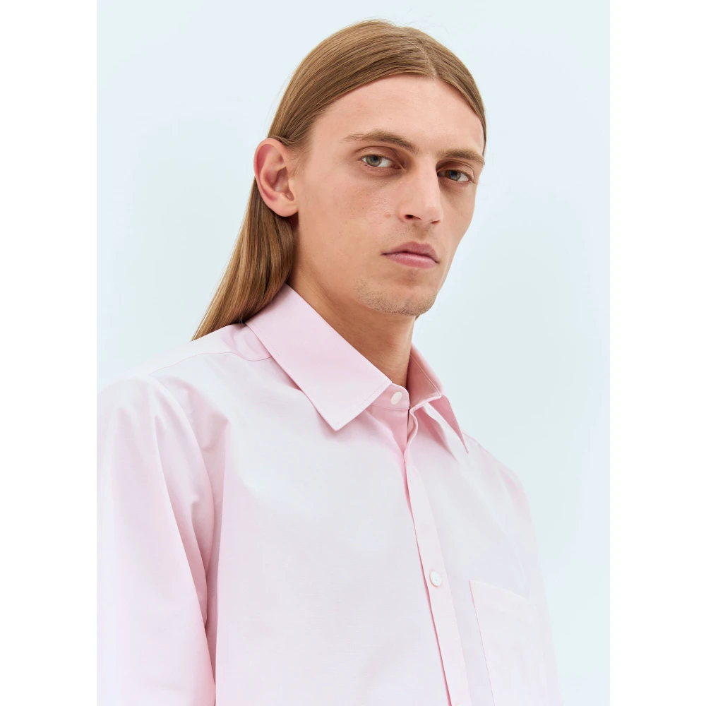 The Row Katoenen Poplin Klassieke Kraag Shirt Pink Heren