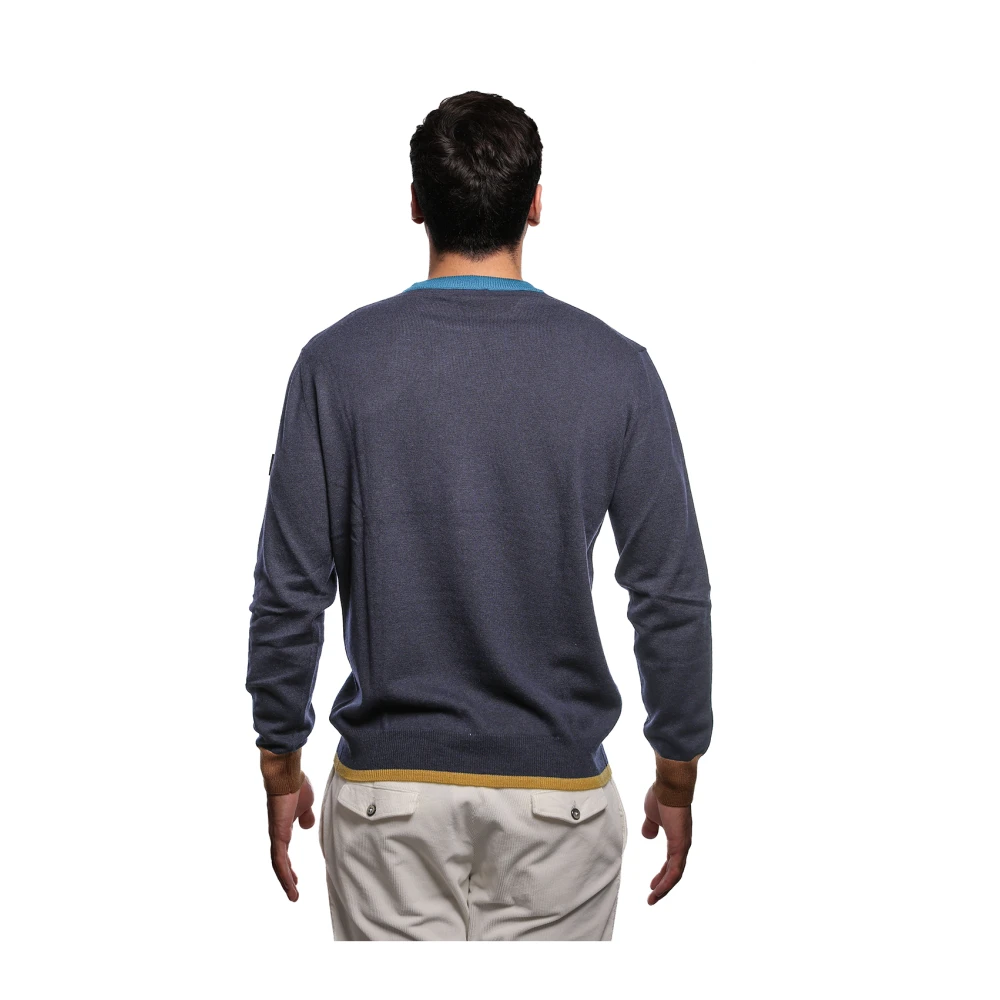Peuterey Blauwe Wollen Trui New Marlon Blue Heren