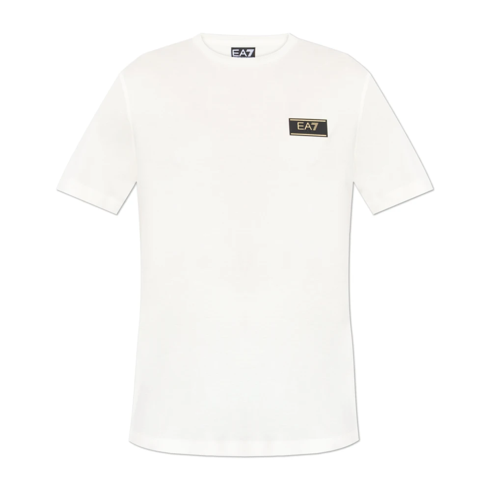 Emporio Armani Ea7 Vit T-Shirt Med Logotypmärke