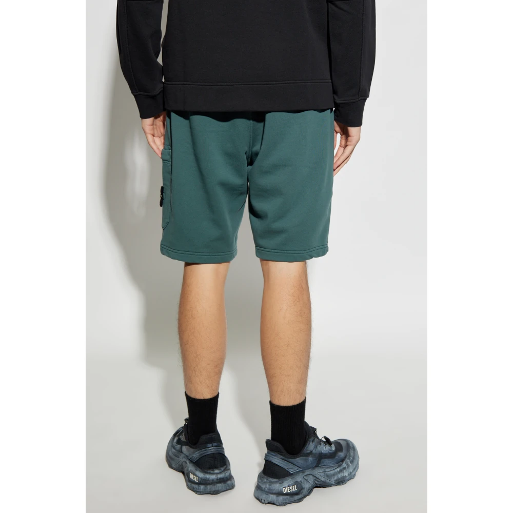 Stone Island Shorts met logo Green Heren