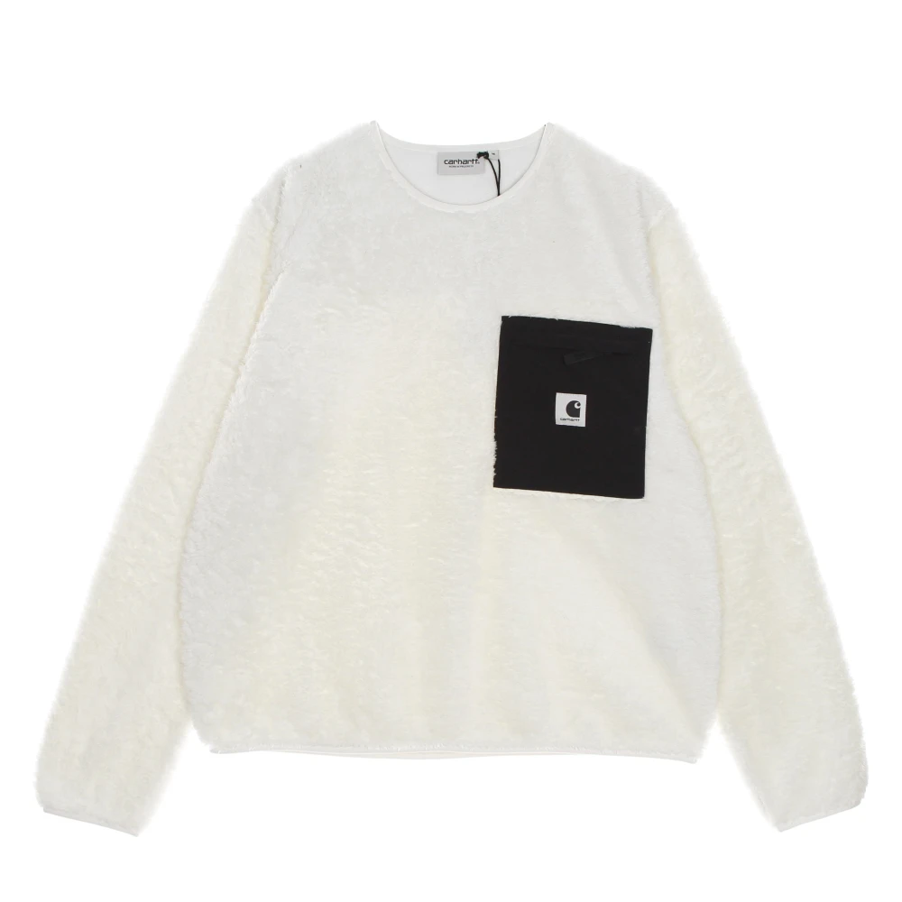 Carhartt WIP Zwarte Crewneck Sweatshirt met ritssluiting zak White Dames