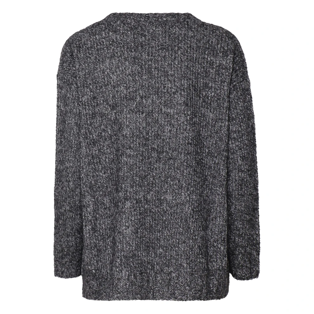 pinko Grijze Wol Vest V-Hals Knoopsluiting Gray Dames