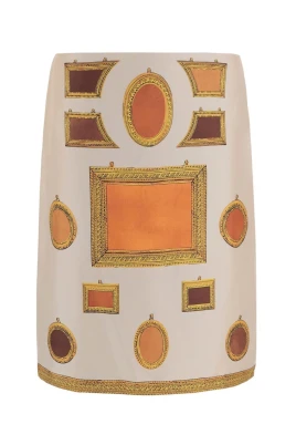 Printed Silk Twill Pencil Skirt