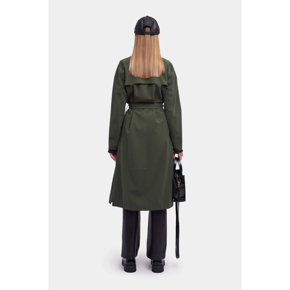 Stutterheim Matte Trenchcoat met Modern Design Green Dames