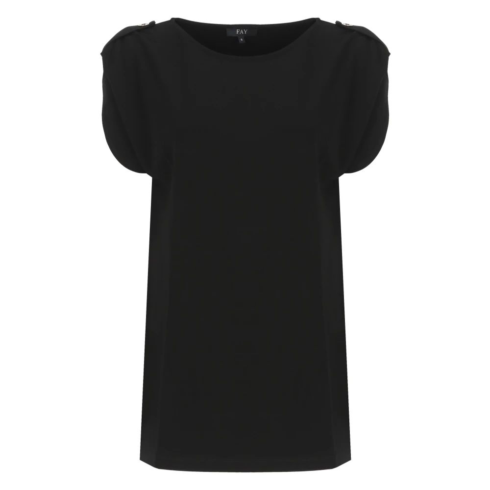 Fay - Tops > T-Shirts - Black - Fay - Modalova