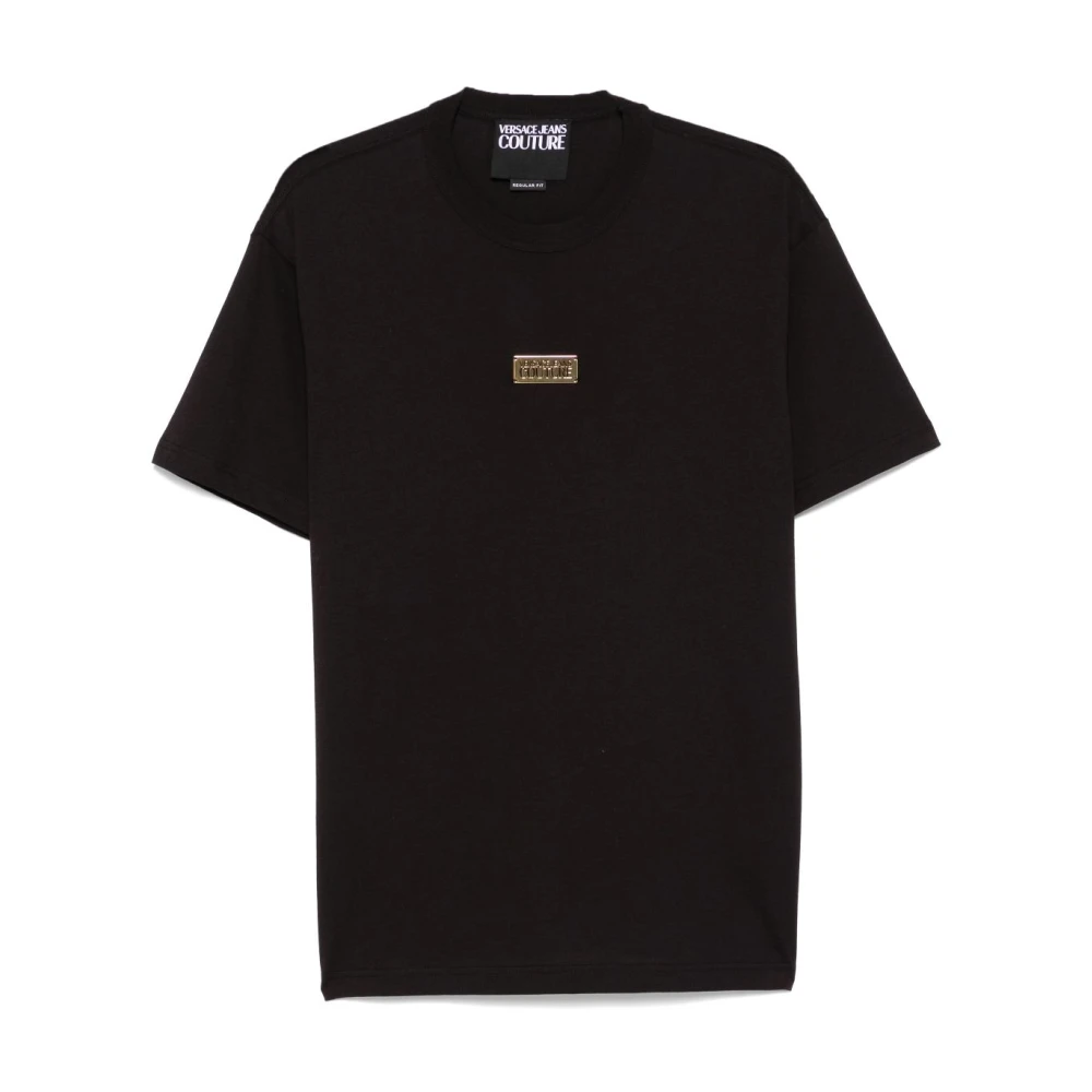 Versace Jeans Couture Zwarte Crew Neck T-shirts en Polos Black Heren