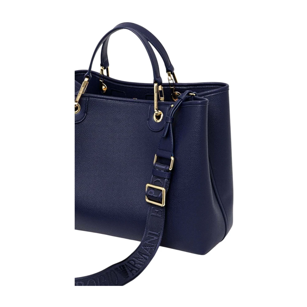 Emporio Armani Stijlvolle Leren Tas Blue Dames