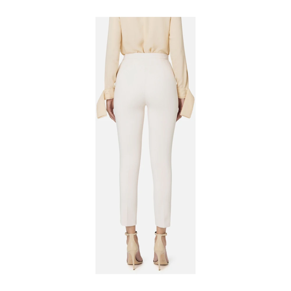 Elisabetta Franchi Capri Broek met Stud Detail Beige Dames